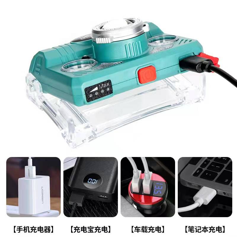 New LED strong light head lamp, mini multi-functional fishing lamp, hand-waving smart sensor lamp, head-mounted flashlight details Picture