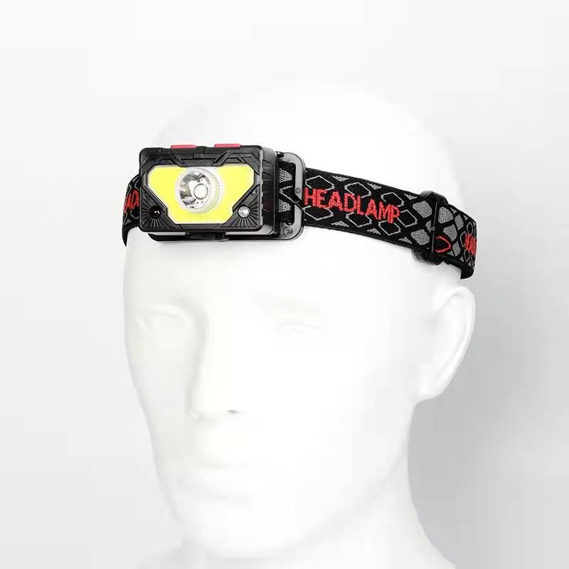 The new sensor headlamp for outdoor cycling, night fishing, COB small headlamp with magnetic hook, LED charging and strong light Application Scenario