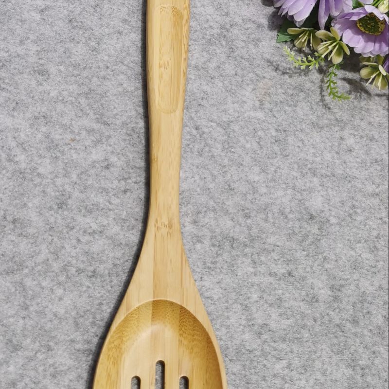Jiehao Bamboo and Wood Kitchen Special Round Head Three-compartment Spatula Set for household Non-stick pans Specification image
