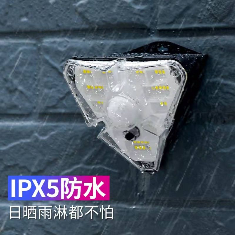 68LED solar human body sensor wall lamp, intelligent light control outdoor floodlight, home garden lamp, triangular lamp Specification image
