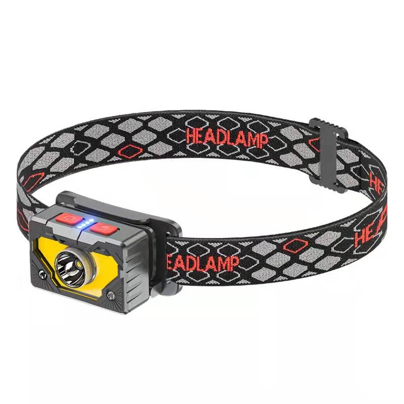 The new sensor headlamp for outdoor cycling, night fishing, COB small headlamp with magnetic hook, LED charging and strong light
