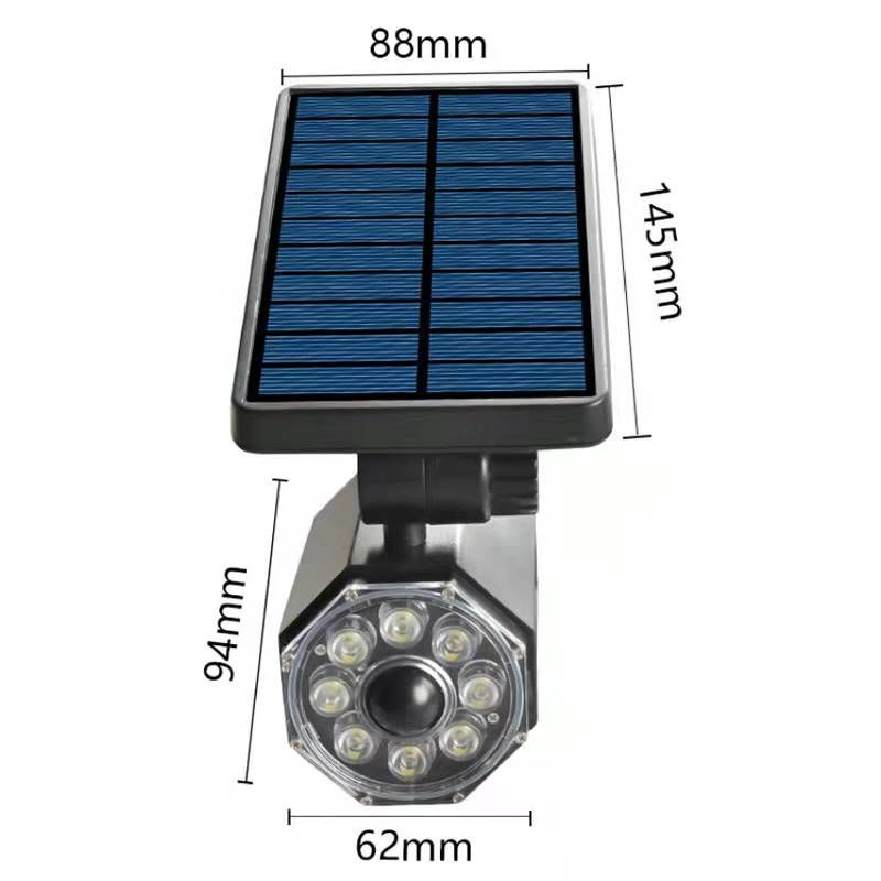 New solar wall lamps, simulation monitoring fake cameras, human infrared sensing courtyard lamps, garden lamps and spotlights Item Picture