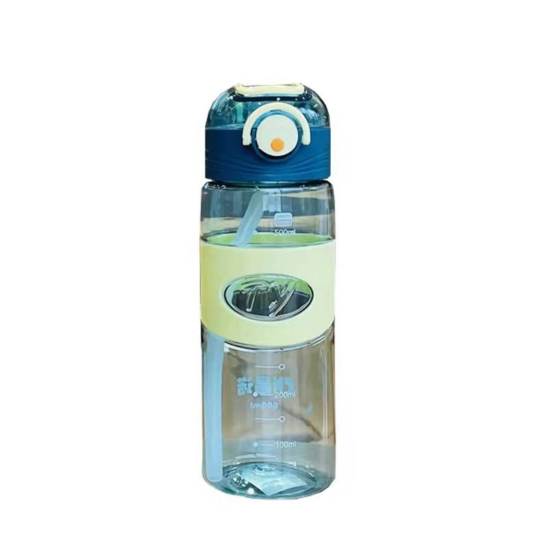 Plastic straw cup for girls, creative water cup with high appearance level, portable and cute cup for girls, simple, transparent and durable Item Picture