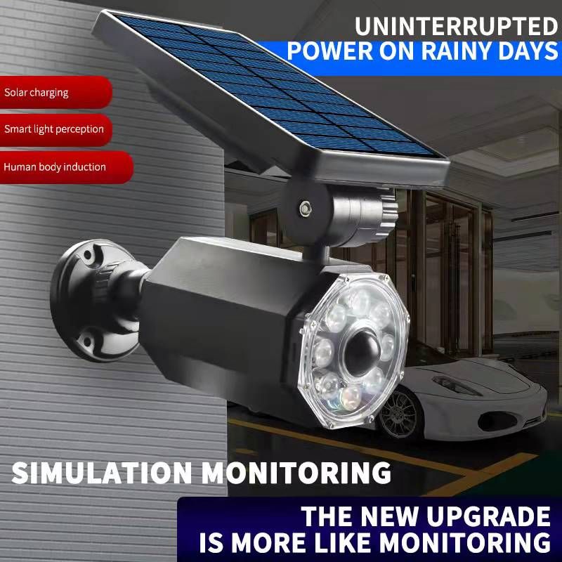 New solar wall lamps, simulation monitoring fake cameras, human infrared sensing courtyard lamps, garden lamps and spotlights Specification image