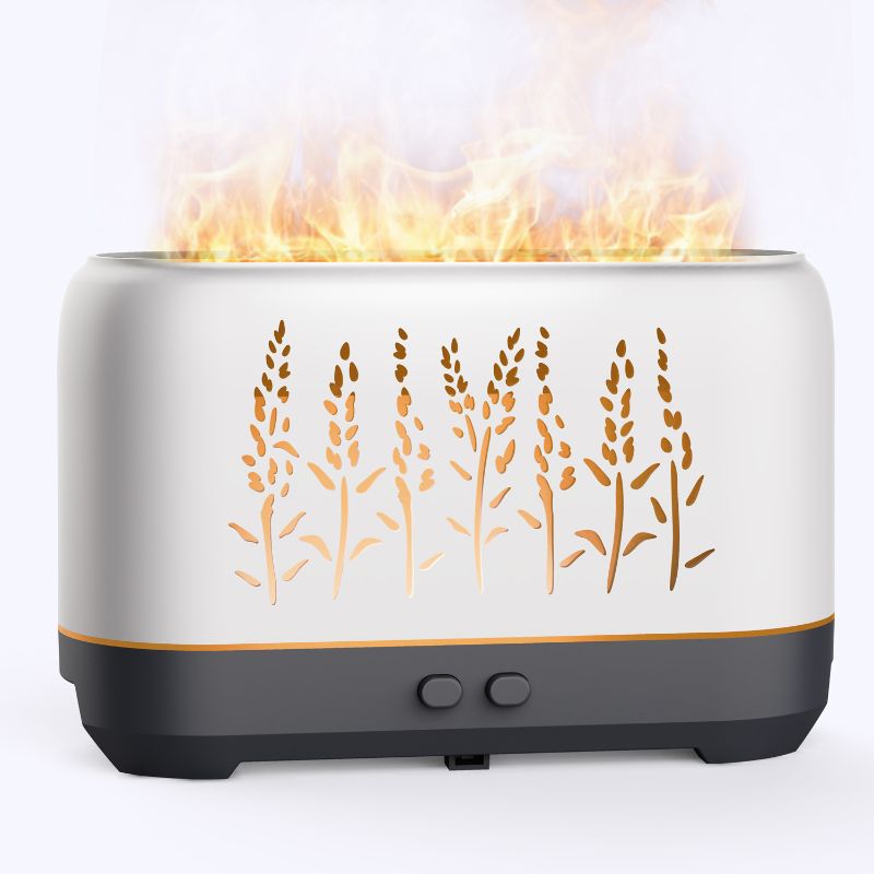 New 200ml flame aroma diffuser with hollow lavender 5V humidifier, home usb flame aroma diffuser details Picture