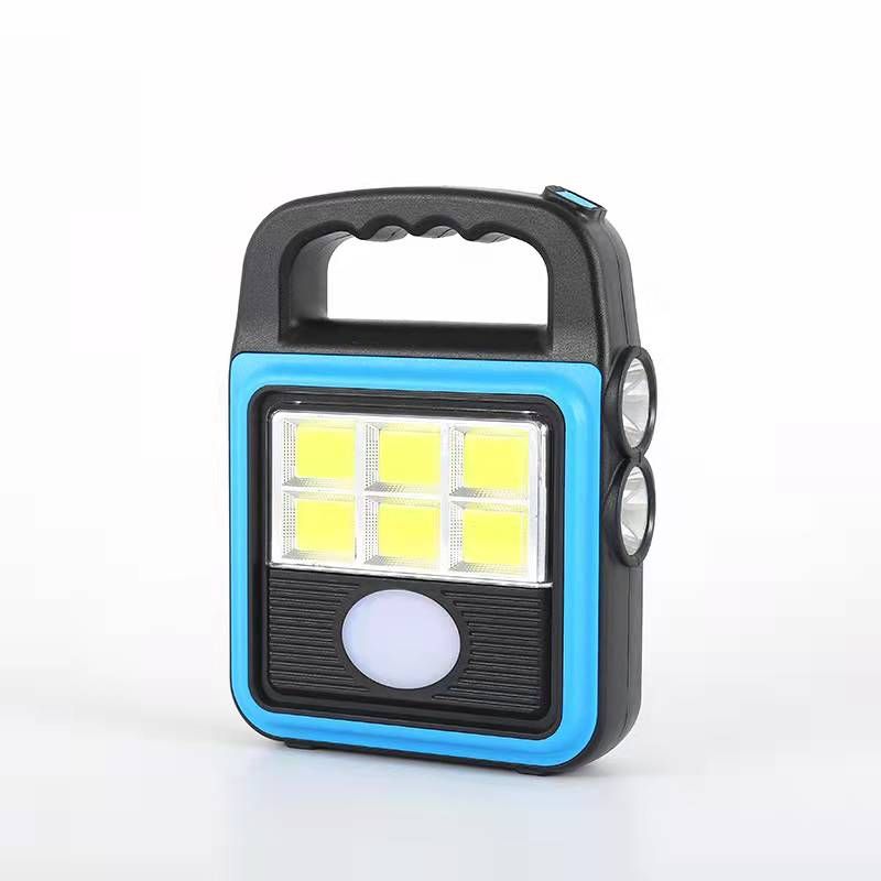 Outdoor LED multi-functional solar floodlight, USB charging high-intensity portable flashlight, COB portable camping flashlight