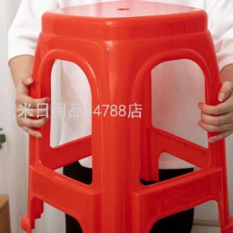 家用塑料凳子加厚成人餐桌高板凳客厅简约方凳子椅子HX-910                                                                  详情图5