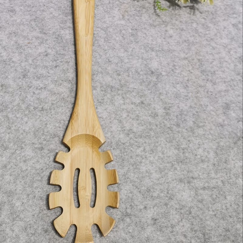 Jiehao Bamboo and Wood Kitchen Household Non-stick Pan Special Toothed long-handled strainer Spatula set details Picture