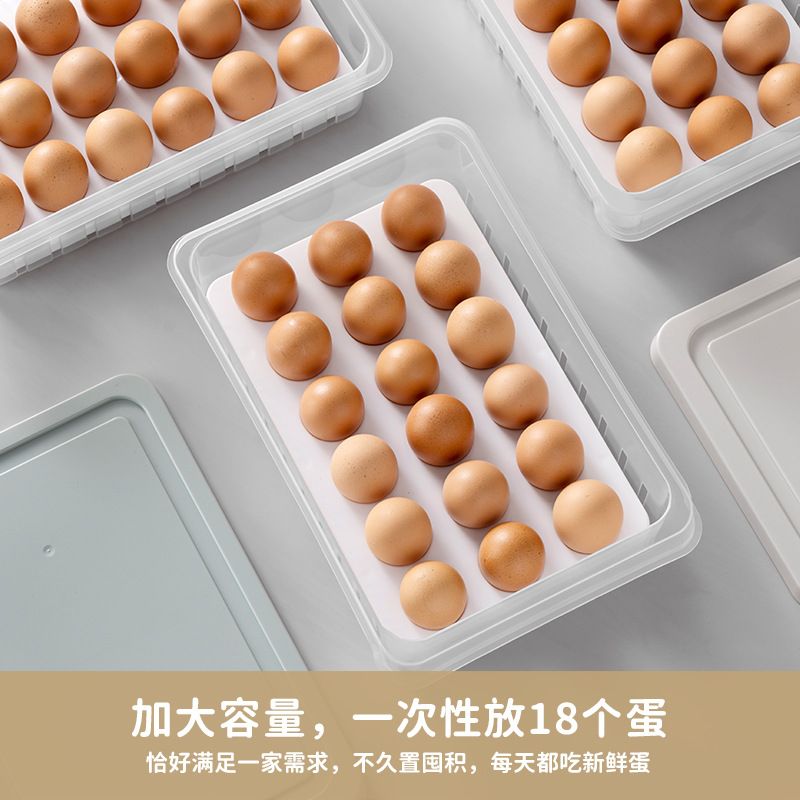 The egg storage box can be superimposed with cover and anti-touch egg box multi-layer breathable refrigerator crisper plastic egg tray BBS