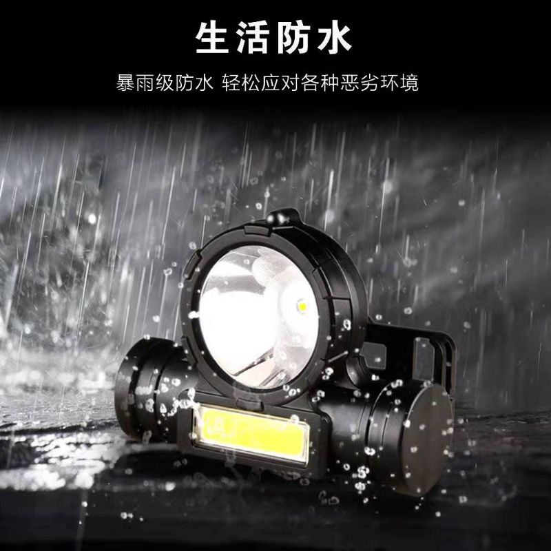 Dual-source strong headlight, USB charging, COB ultra-bright long-range LED, outdoor camping, night fishing head-mounted flashlight details Picture