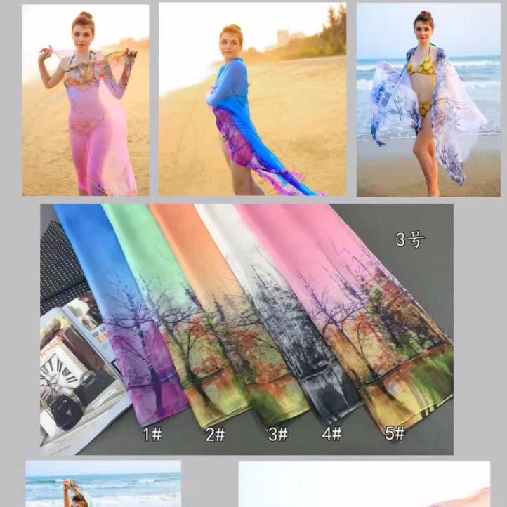 New cotton silk scarf oversized gorgeous beach towel scarf for women versatile scarf thumbnail