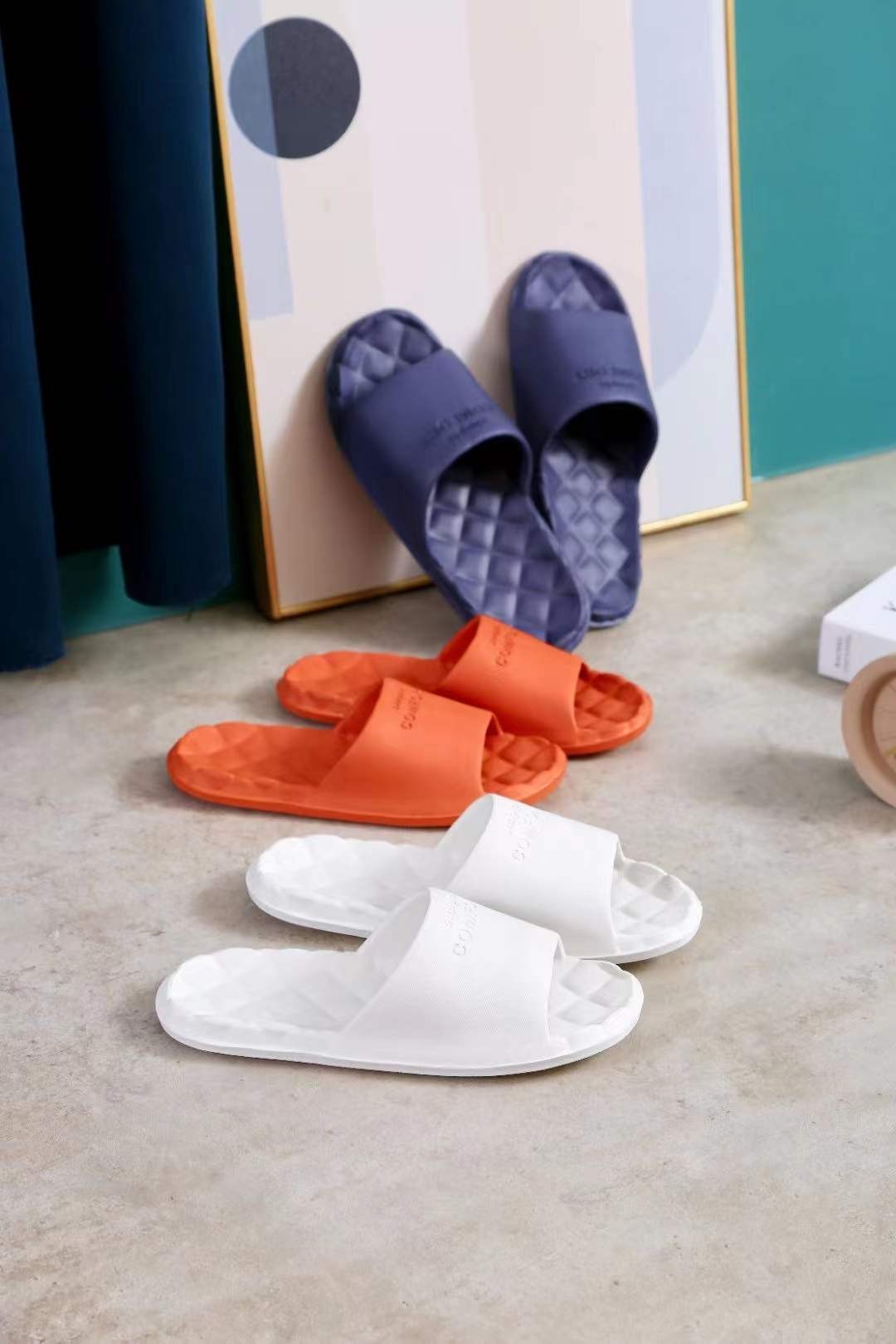 Eva high elastic non slip massage indoor slippers for men and women Specification drawing