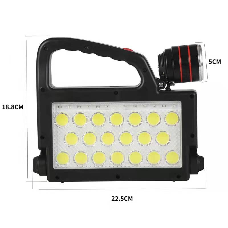 The new cross-border charging work light, solar-powered charging, can output high-power COB searchlight P50 portable light Item Picture