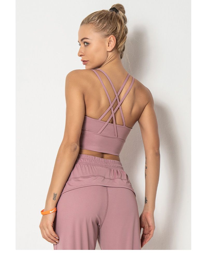 欧美跨境瑜伽内衣女 交叉吊带美背运动背心 跑步健身速干性感文胸详情13