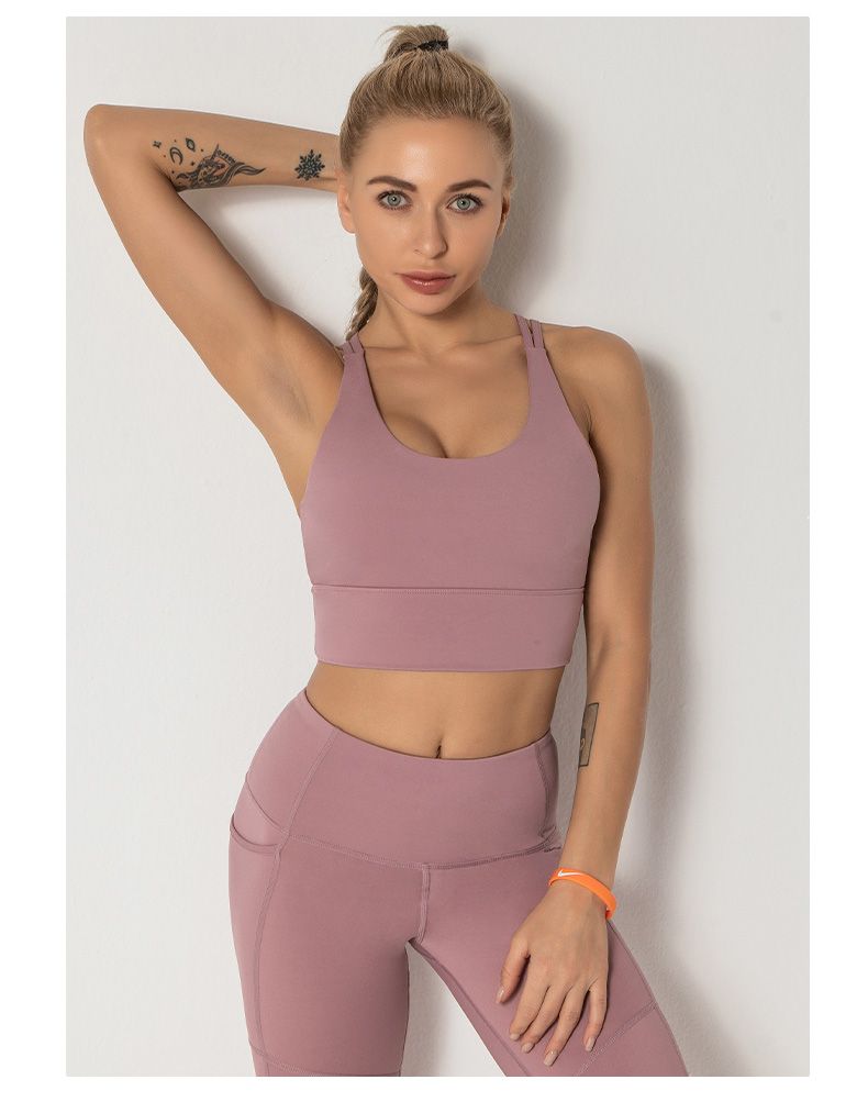 欧美跨境瑜伽内衣女 交叉吊带美背运动背心 跑步健身速干性感文胸详情12