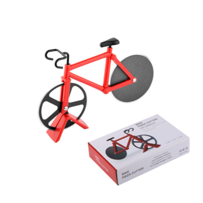 Creative stainless steel rotary knife for bicycle pizza cutting for export Specification image