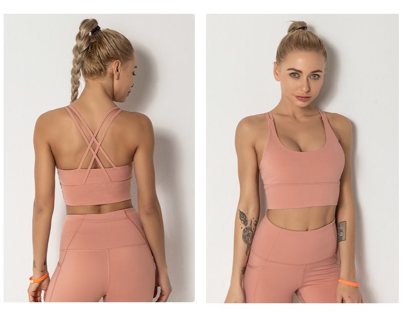 欧美跨境瑜伽内衣女 交叉吊带美背运动背心 跑步健身速干性感文胸详情14