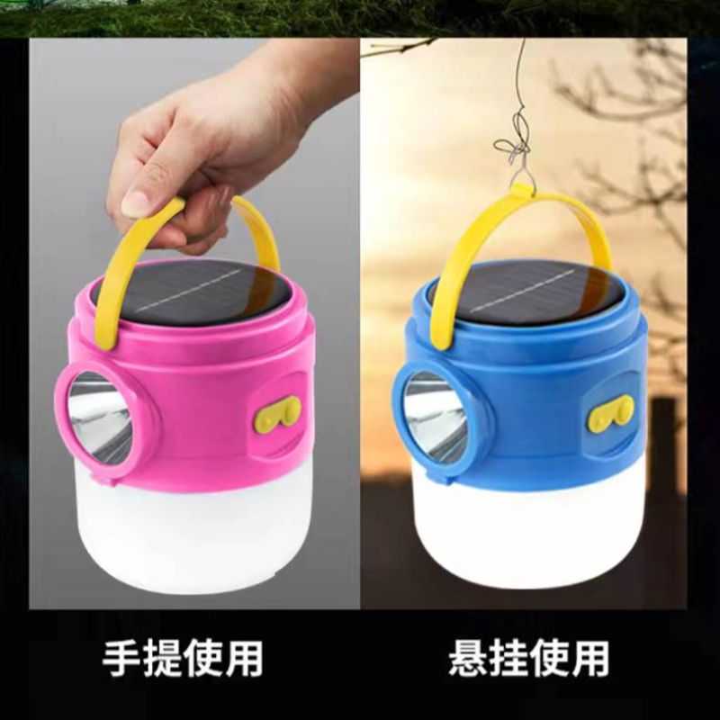 Solar-powered flashlight bulb, outdoor camping lamp, power outage emergency night market LED, multi-functional USB pic 8