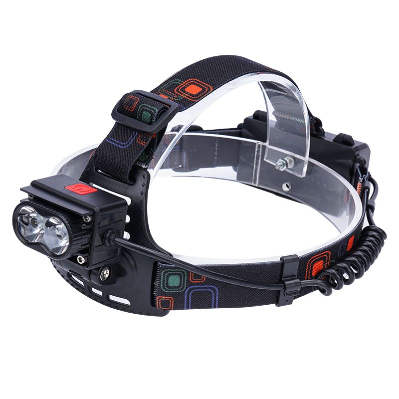 Cross-border new 2T6 white and yellow dual-source strong headlamp, outdoor ultra-bright LED headlamp, charging head-mounted flashlight