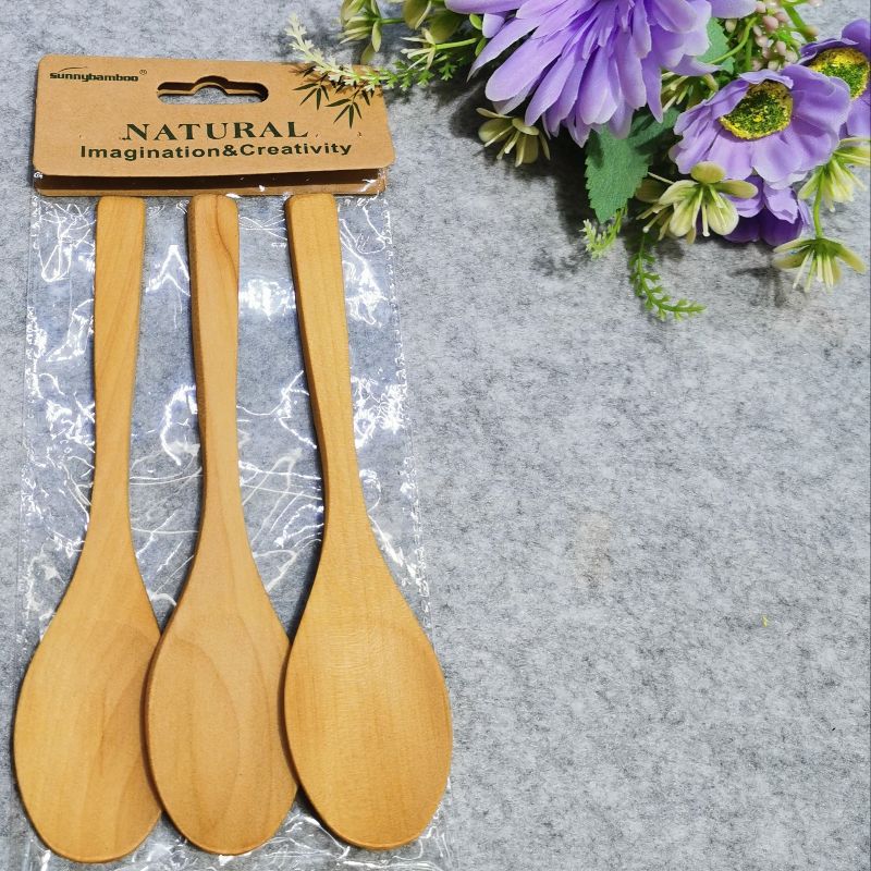 Jiehao bamboo and wood natural wood color Japanese-style small pointed spoons, coffee spoons and dessert spoons