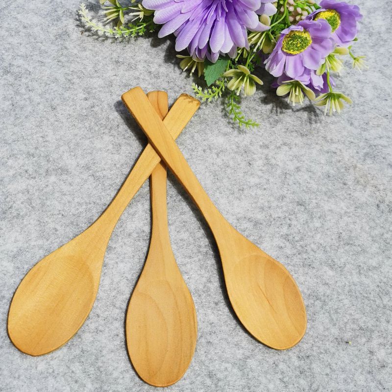 Jiehao bamboo and wood natural wood color Japanese-style small pointed spoons, coffee spoons and dessert spoons details Picture
