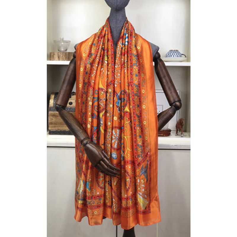 New ladies sunshade sunscreen shawl scarf fashion silk scarf long towel versatile new autumn and winter imitation silk thumbnail