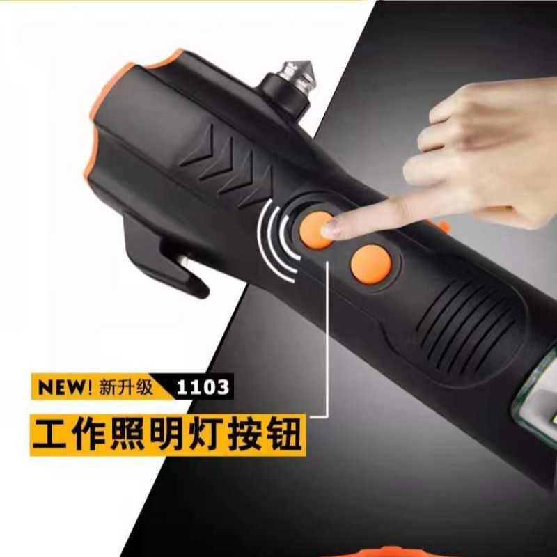 Strong flashlight, led with charging, multi-functional work light, fire alarm, outdoor self-defense, window-breaking device, car repair light pic 3