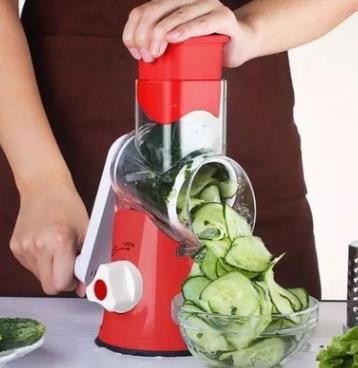 Three-in-one spiral slicer for vegetables,fruits and potatoes functional kitchen utensils details Picture