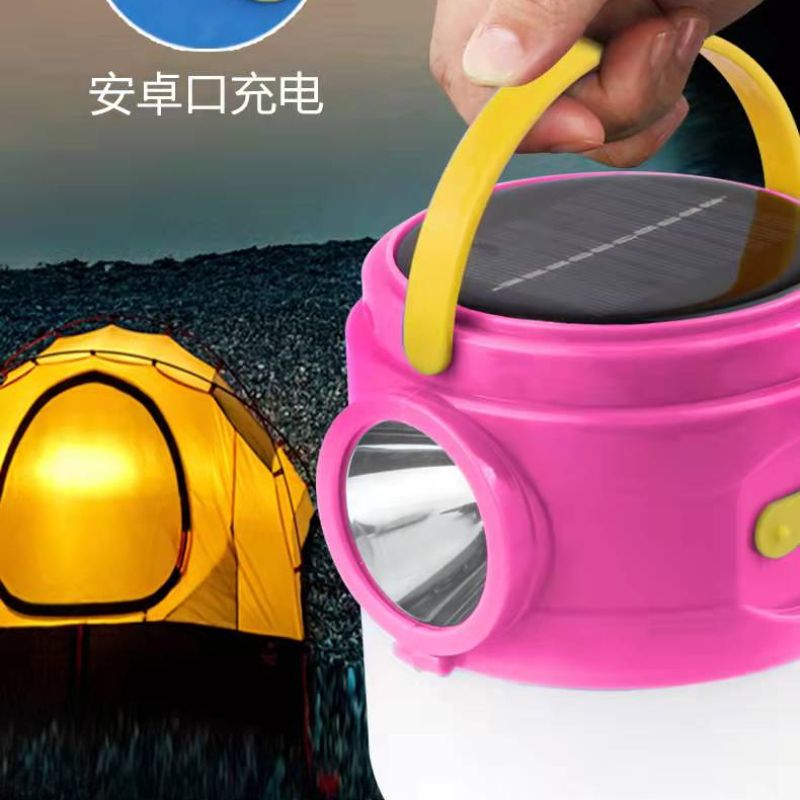 Solar-powered flashlight bulb, outdoor camping lamp, power outage emergency night market LED, multi-functional USB pic 7