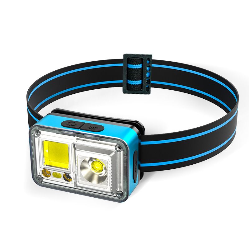 Multi-functional LED sensor headlamp, strong COB red light charging, bicycle lamp, fishing, night fishing, outdoor cycling headlamp