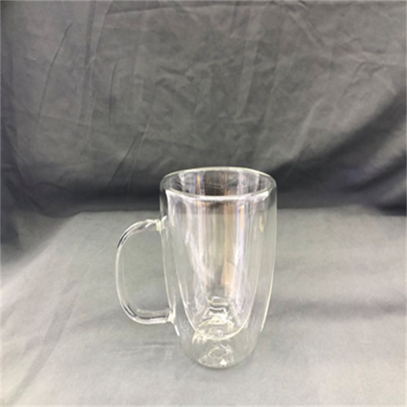双层品茶杯 手工杯  手把杯 耐热玻璃透明茶杯 AC-星巴克/大