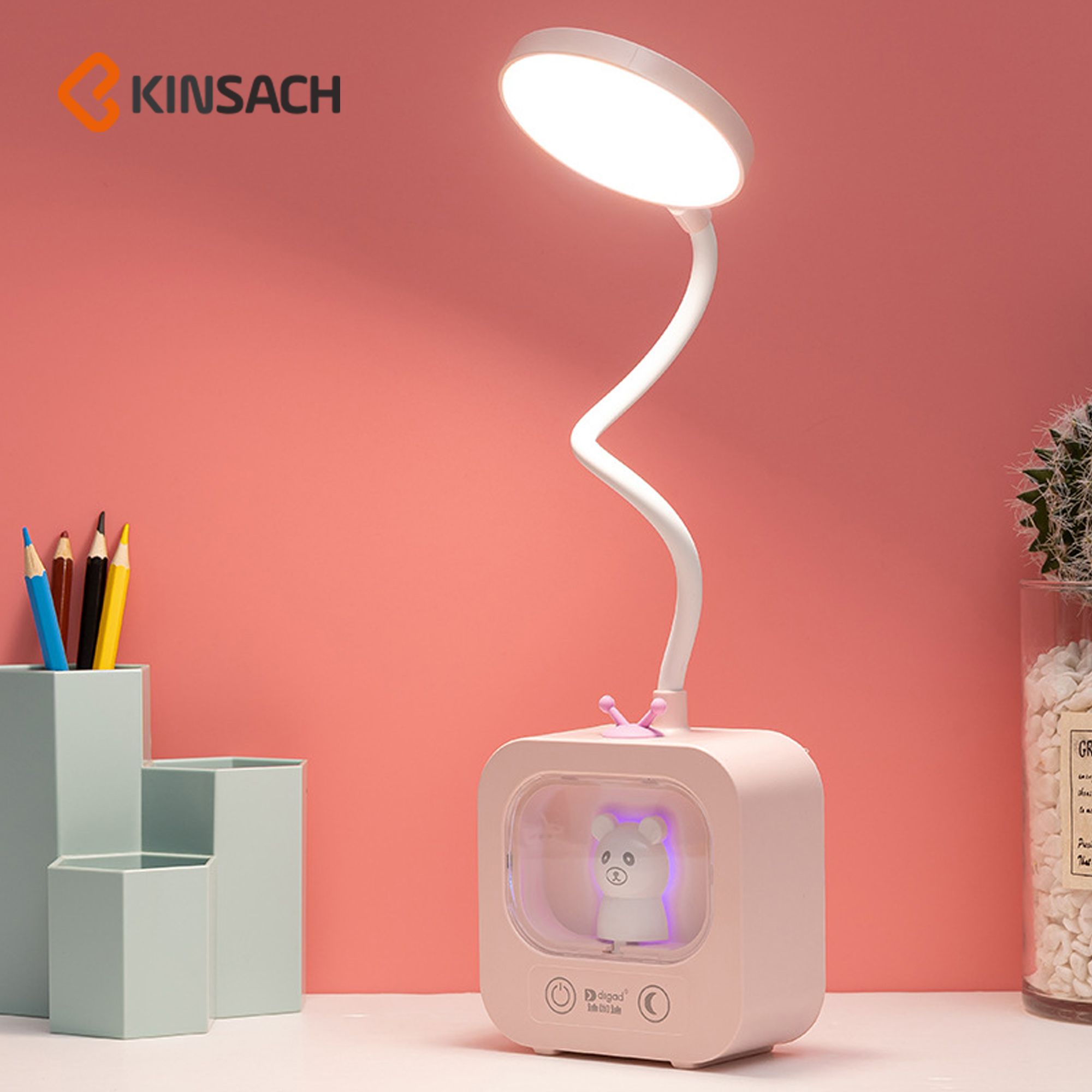 Creative animal cartoon LED rechargeable table lamp Eye protection reading adjustable table lamp