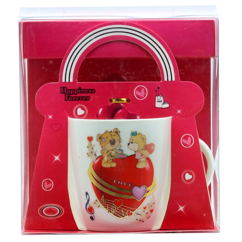 厂家直销热款情人节陶瓷杯马克杯情人节礼品带柄370ML大容量创意卡通可爱小熊家用通用杯