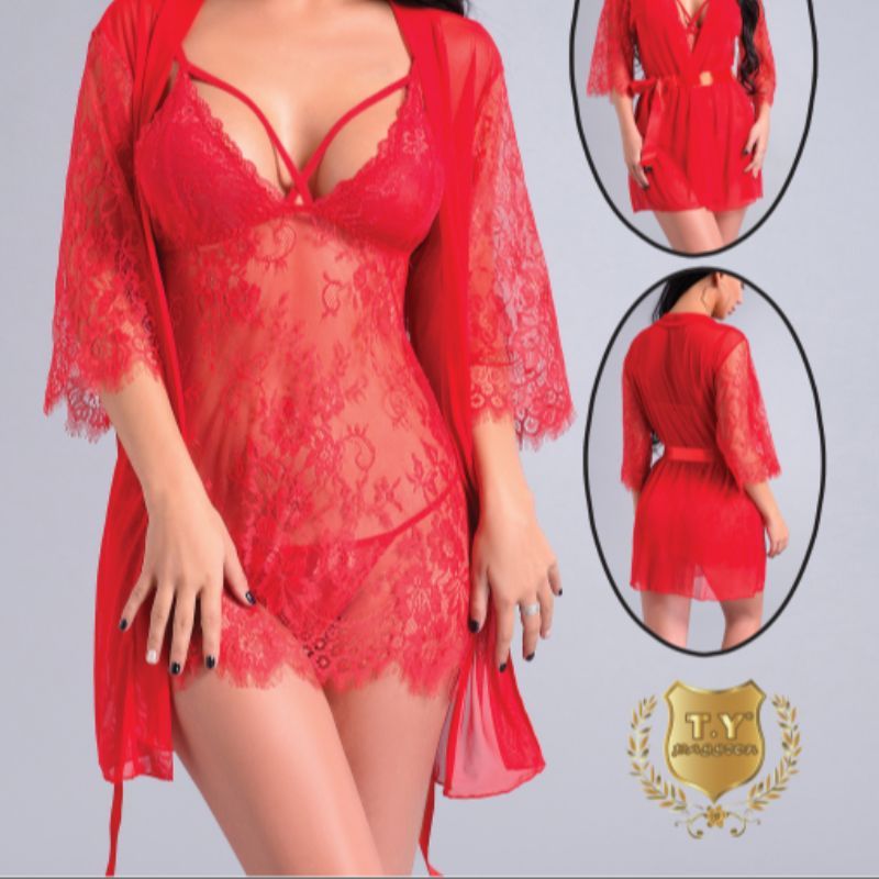 Sexy pajamas 3 pieces set 336
