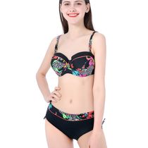 2022 new printed split fat woman plus size bikini swimsuit