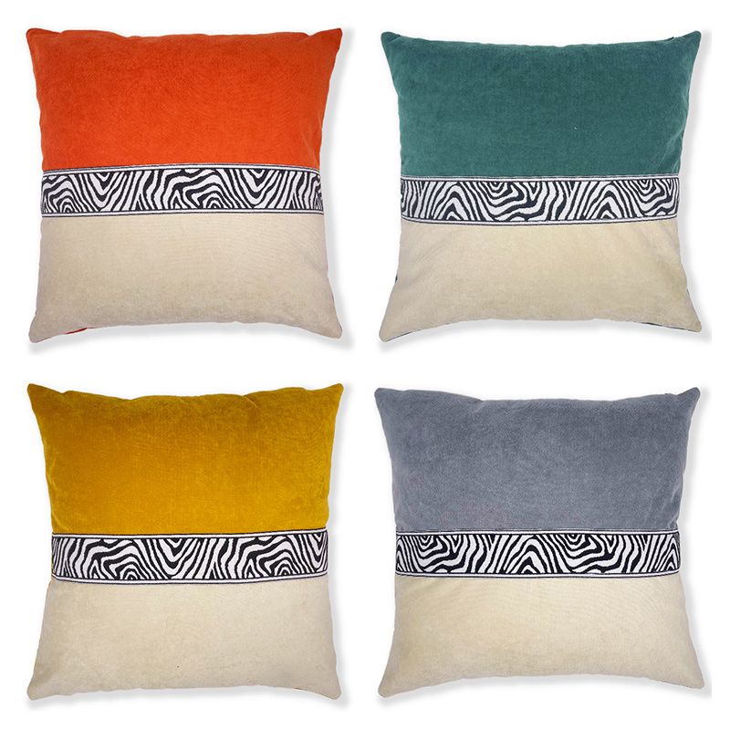 Solid color stitching sofa pillow cushion soft skin-friendly modern minimalist living room bedside pillow pillow car lumbar cushion thumbnail