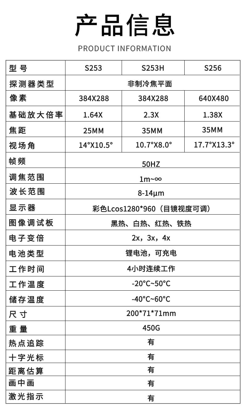 自由虎热成像S25X单筒手持便携高清红外夜视仪全黑探测热成像仪详情10
