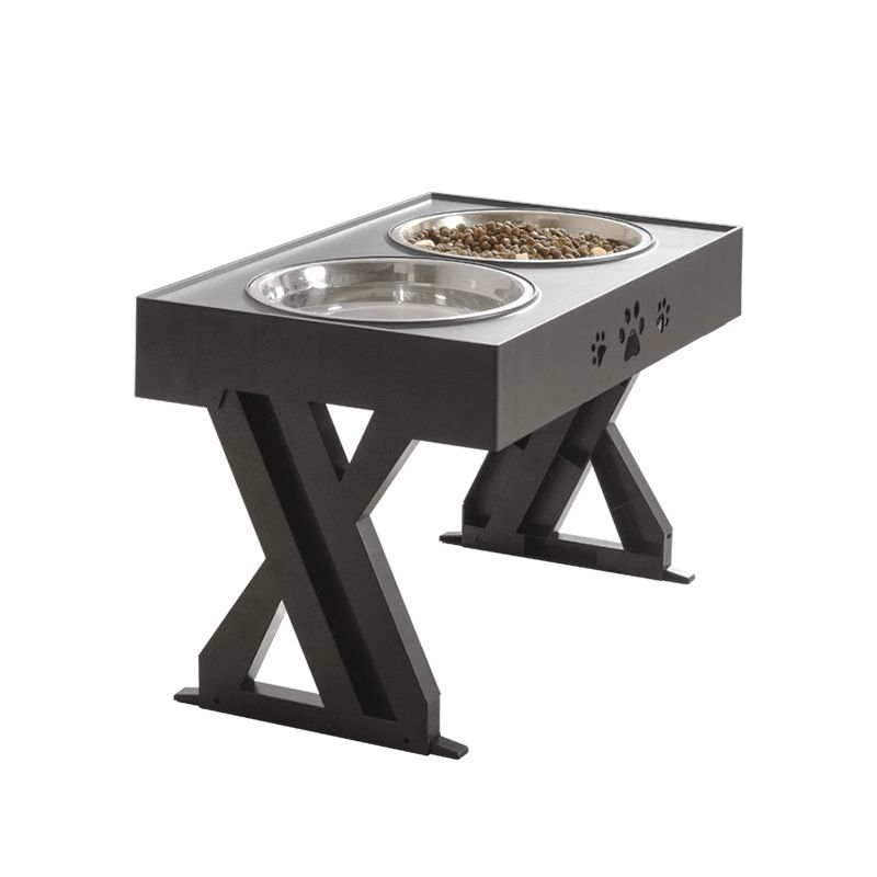 New Design Pet Bowls with Stand Adjustable Table Protect Neck Dog Feeder Stainless Steel Double Pet Bowls thumbnail
