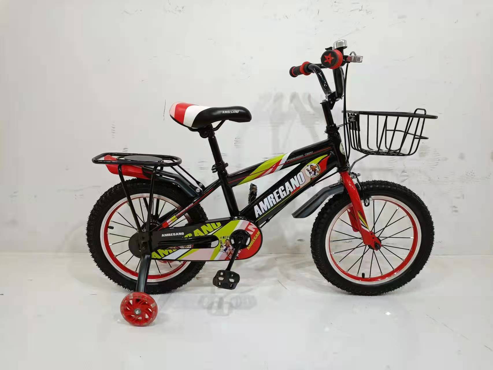 儿童自行车16/20寸新款童车闪光轮带后衣架车篮儿童自行车