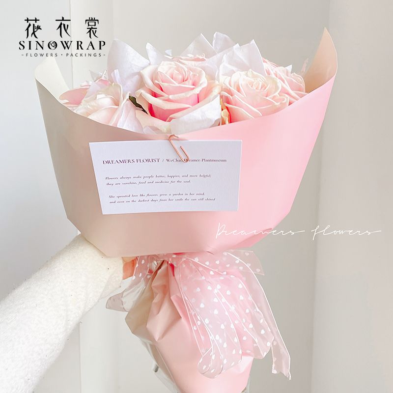 New gradient European and elegant two-color gift wrapping paper for flower dress, waterproof Korean-style flower basket material Application Scenario