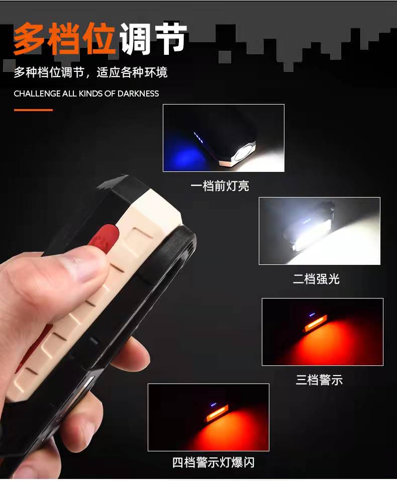 New COB work light, USB charging, magnetic multi-functional maintenance light, portable led flashlight pic 10