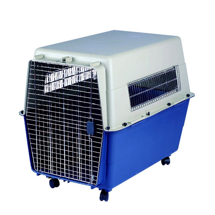 Big Size Portable Plastic Pet Air Carrier Travel Crate Airline Approved Cats Dogs Transport Box With Wheels thumbnail