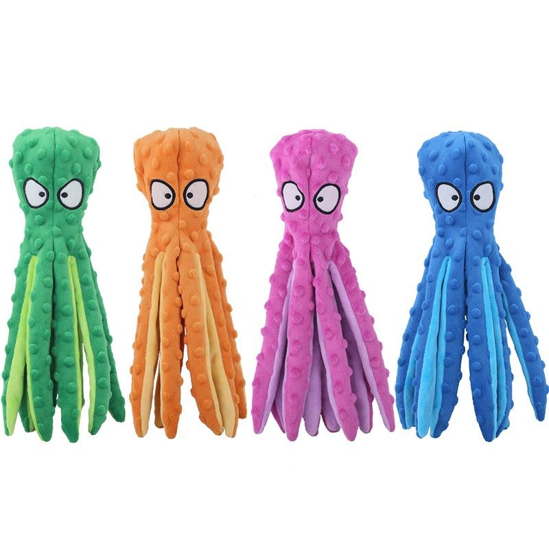 New Pet Plush Toy Octopus Dog Supplies Pet Plush Stuffed Squeaky Dog Toy Pet thumbnail
