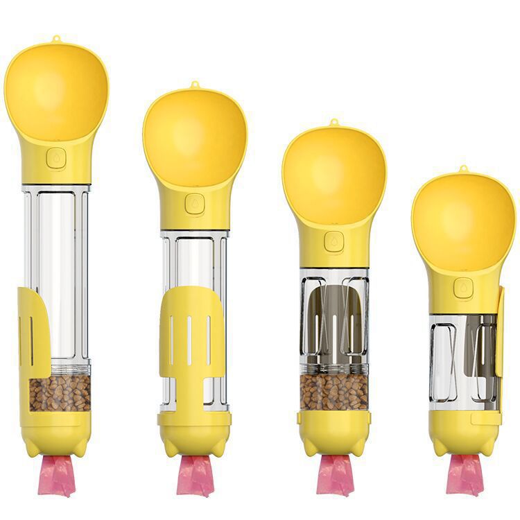 Wholesale portable Automatic bottle for dog walking plastic travel recycling dog food dispenser Pet dog outdoor water bottle