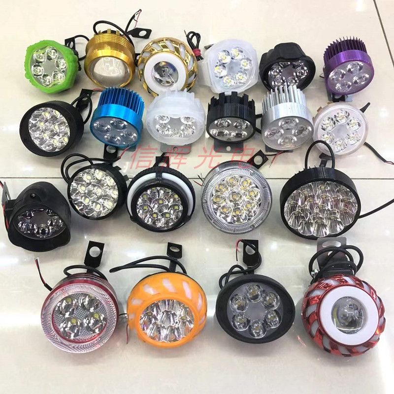 Motorcycle LED light 12V focused spotlight, super bright and powerful light, external hanging 4 or 6 beads, export version Item Picture