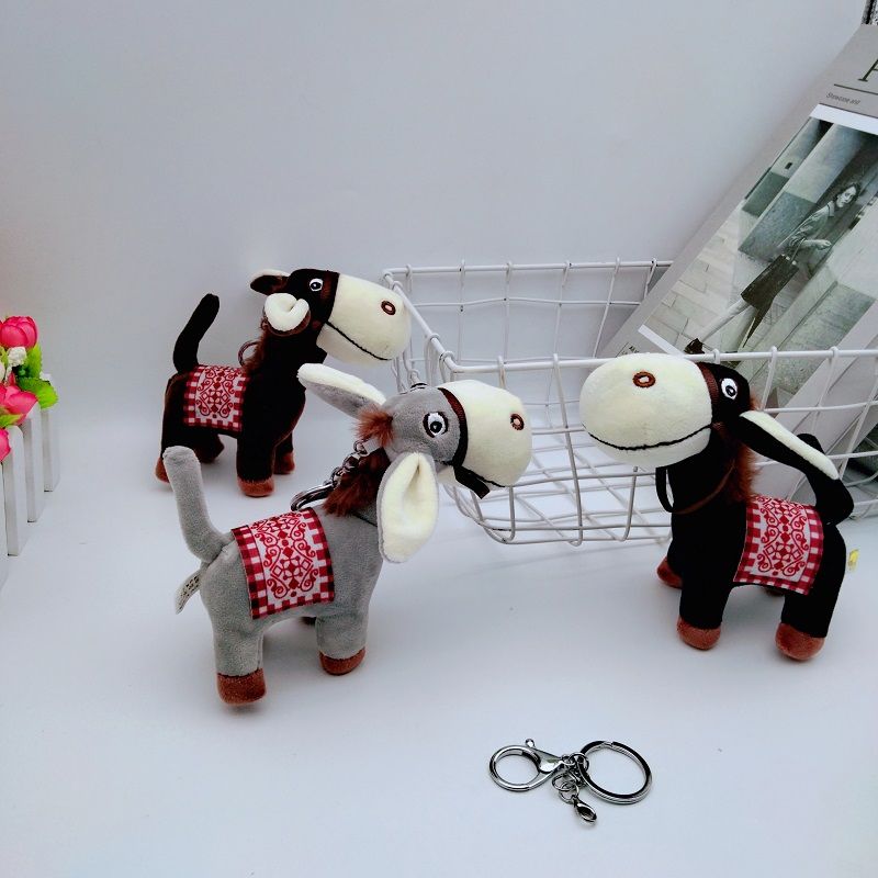 Donkey keychain cute doll backpack pendant keychain plush doll claw machine doll girl pendant