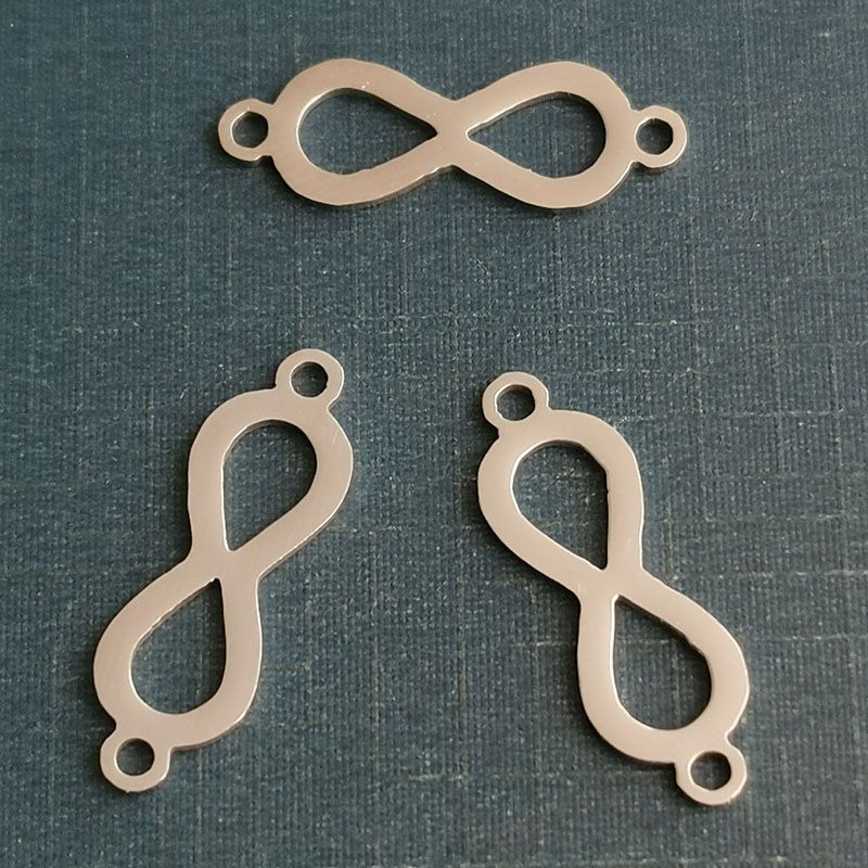 Mirror stainless steel Infinity Pendant double pendant figure 8 connector DIY bracelet accessories