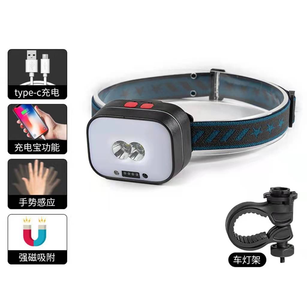 Strong headlight, multi-functional sensor headlight, magnetic hook, maintenance light, emergency light, warning light, fishing light Item Picture