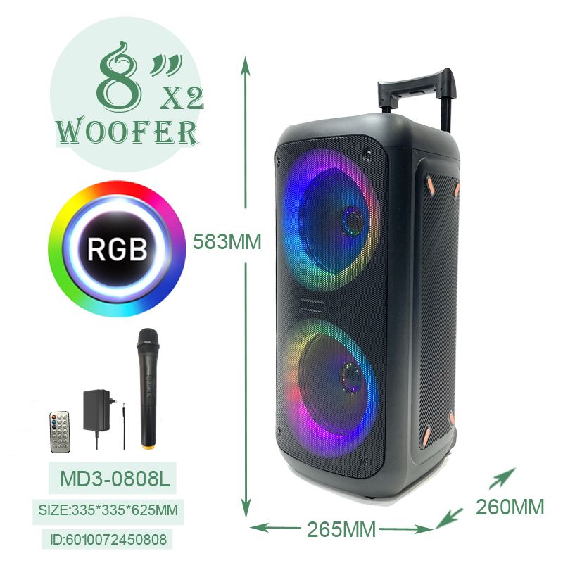 2022 Influencer speaker portable speaker Bluetooth wireless sound radio wireless microphone dazzling horn lights big