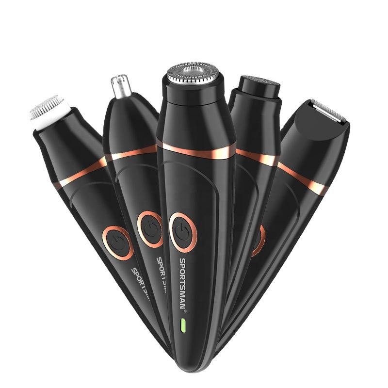 Sportsman 5in1 Multi-Functional Hair Remover Washable USB Rechargeable Nose Hair Trimmer
